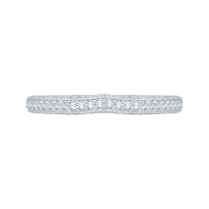Round Diamond Half-Eternity Wedding Band in 14K White Gold