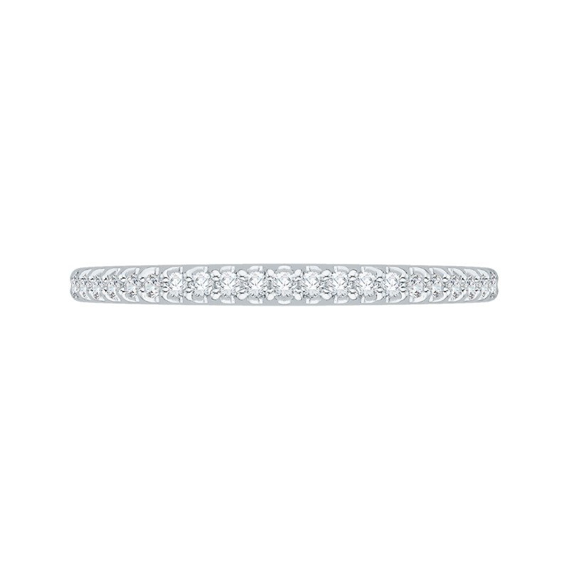 Round Diamond Wedding Band In 14K White Gold