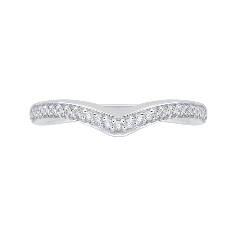 Round Diamond Wedding Band in 14K White Gold