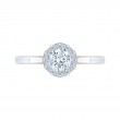 Round Diamond Halo Engagement Ring in 14K Two Tone Gold