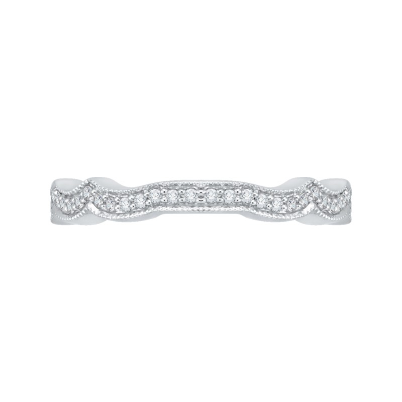 Round Diamond Wedding band in 14K White Gold