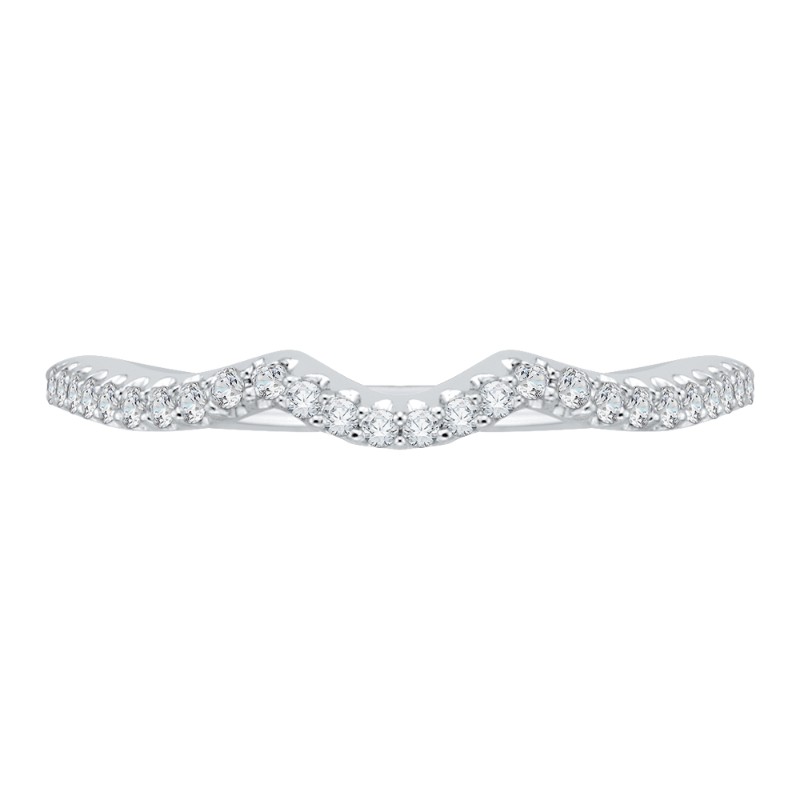 Round Diamond Wedding Band in 14K White Gold