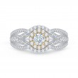 Round Diamond Halo Engagement Ring in 14K Two Tone Gold