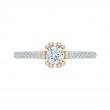 Round Diamond Engagement Ring in 14K Two Tone Gold