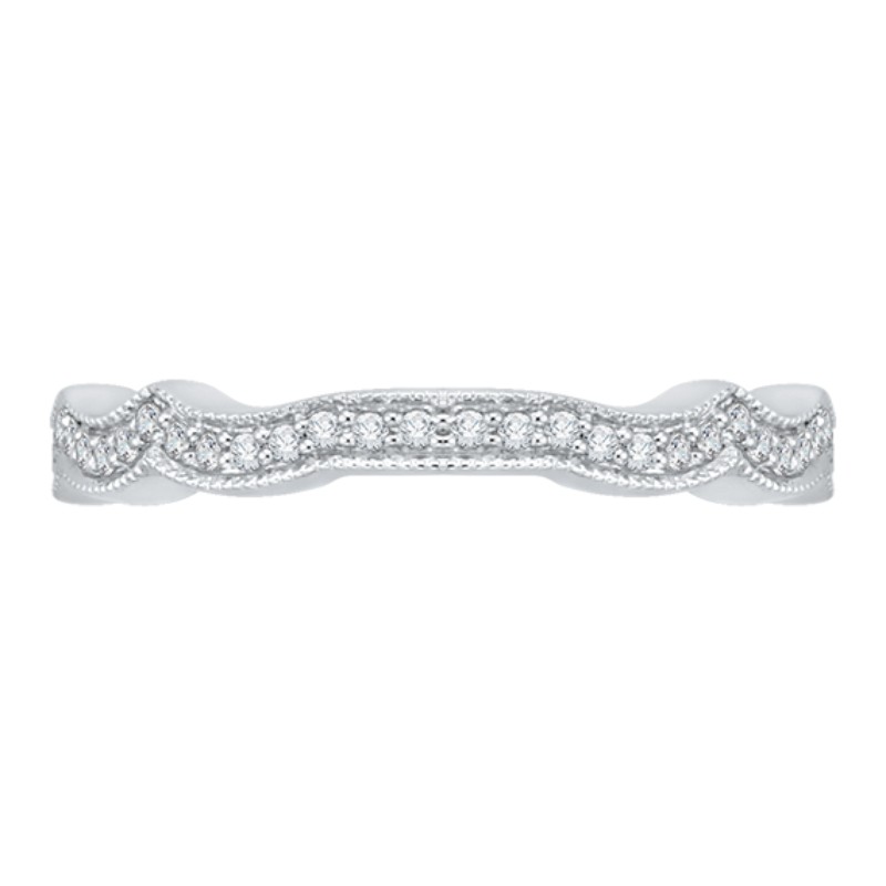 Round Diamond Wedding band in 14K White Gold
