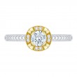 Round Diamond Engagement Ring in 14K Two Tone Gold