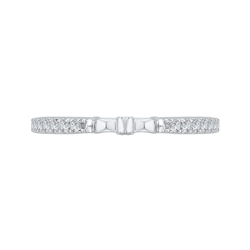 Round Diamond Wedding Band in 14K White Gold