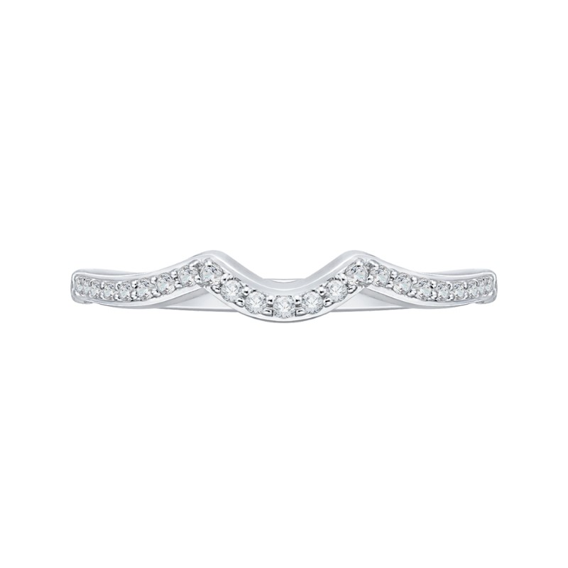 Round Diamond Wedding Band in 14K White Gold