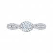 Split Shank Round Diamond Engagement Ring in 14K White Gold