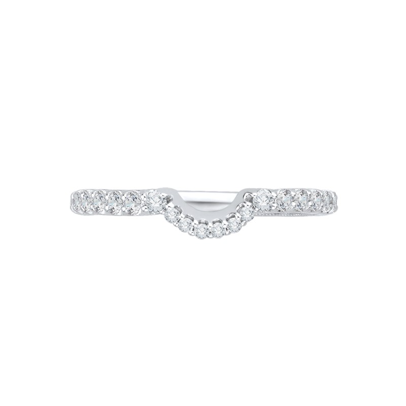 Round Diamond Wedding Band in 14K White Gold