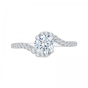 Round Diamond Promise Engagement Ring in 14K White Gold