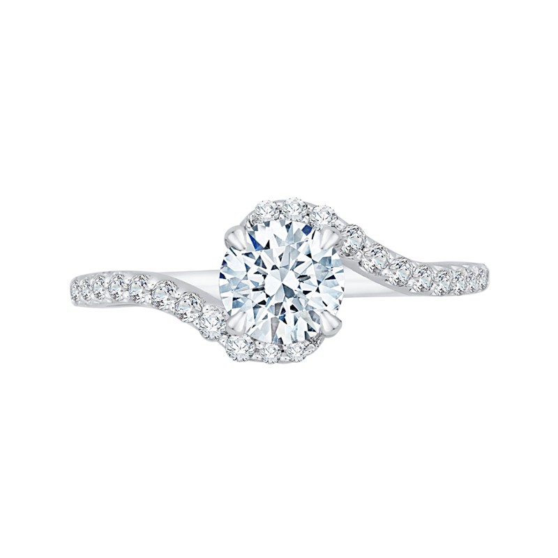 Round Diamond Promise Engagement Ring in 14K White Gold