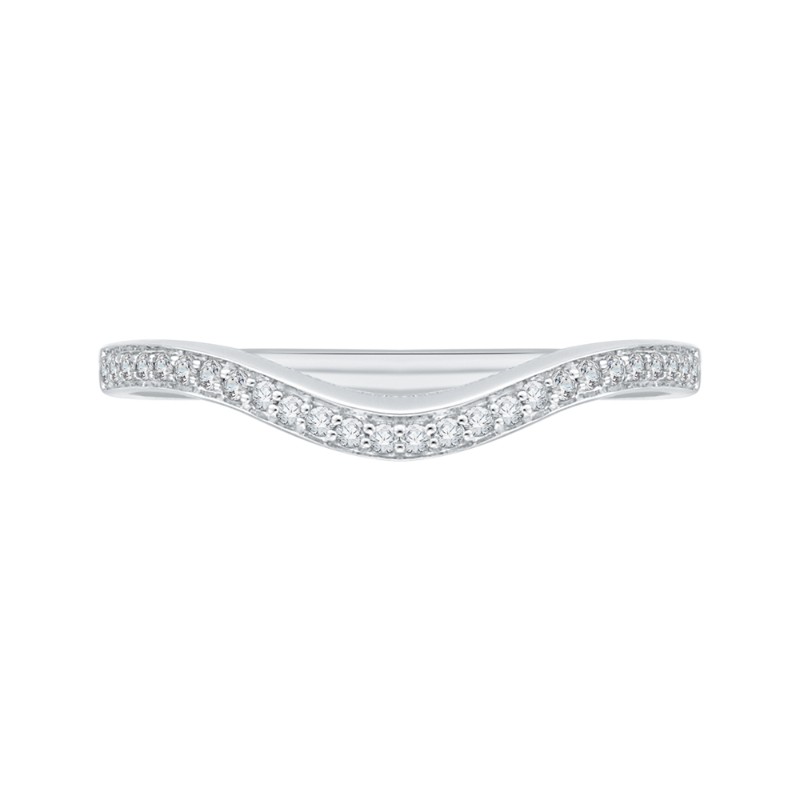 Round Diamond Half-Eternity Wedding Band in 14K White Gold
