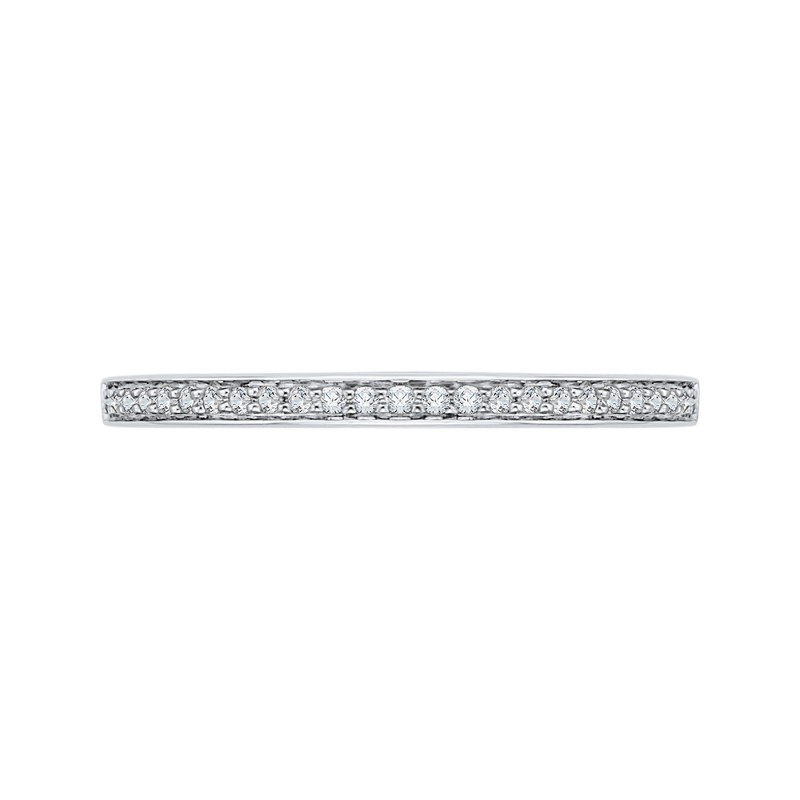 Round Diamond Half-Eternity Wedding Band in 14K White Gold