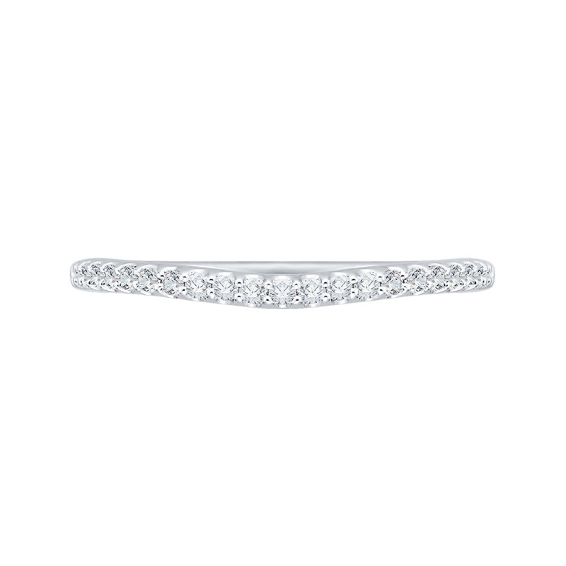 Round Diamond Half-Eternity Wedding Band in 14K White Gold