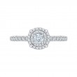 Round Diamond Double Halo Engagement Ring in 14K Two Tone Gold