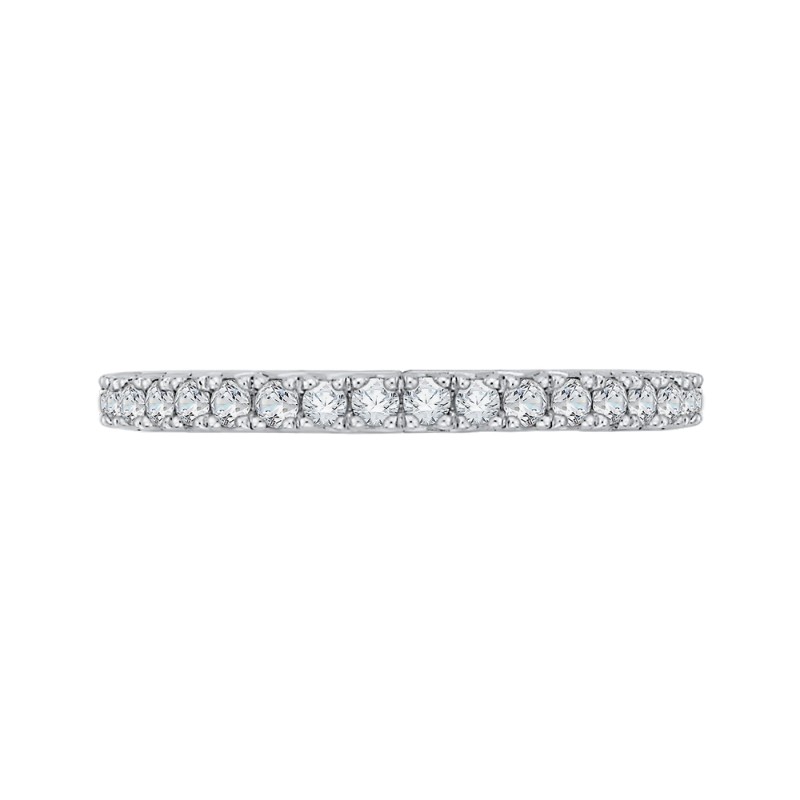 Round Diamond Half-Eternity Wedding Band in 14K Two Tone Gold