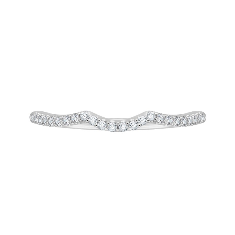 Round Diamond Half-Eternity Wedding Band in 14K White Gold