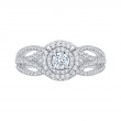 Round Diamond Double Halo Engagement Ring in 14K White Gold