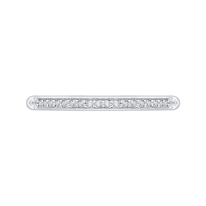 Round Diamond Wedding Band in 14K White Gold