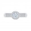 Round Diamond Halo Engagement Ring in 14K White Gold