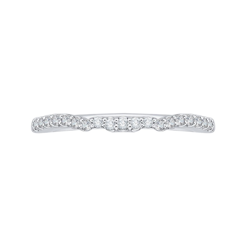 Round Diamond Wedding Band in 14K White Gold