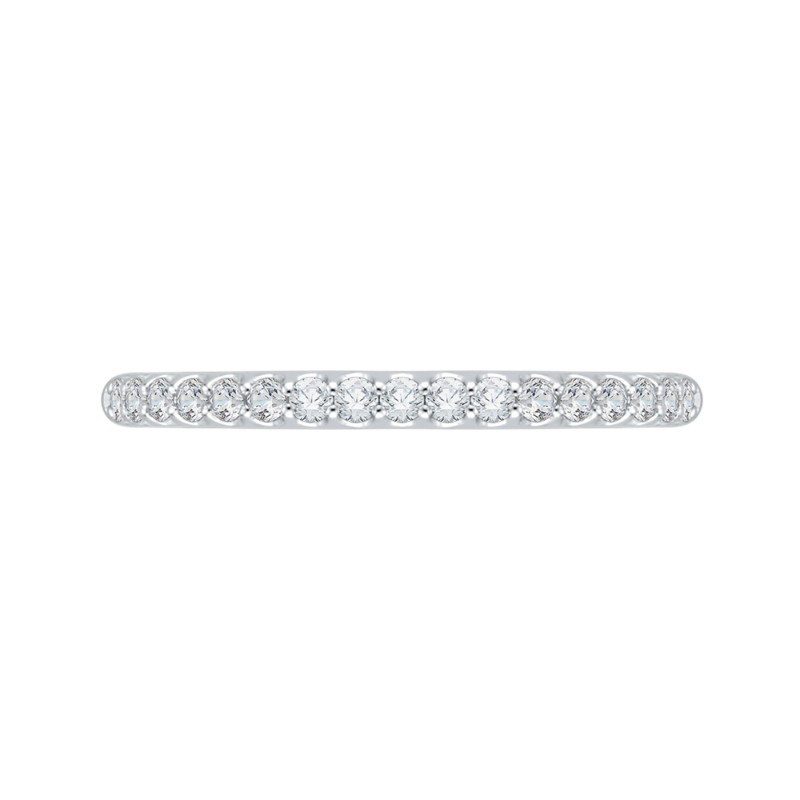 Round Diamond Half-Eternity Wedding Band in 14K White Gold
