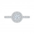 Round Diamond Double Halo Engagement Ring in 14K White Gold