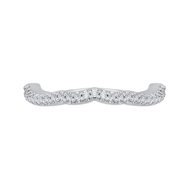 Round Diamond Wedding Band in 14K White Gold