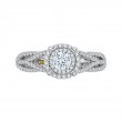 Split Shank Round Diamond Halo Engagement Ring in 14K White Gold