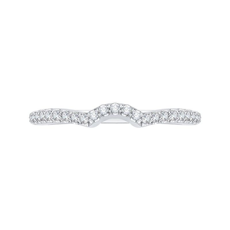Round Diamond Half-Eternity Wedding Band in 14K White Gold