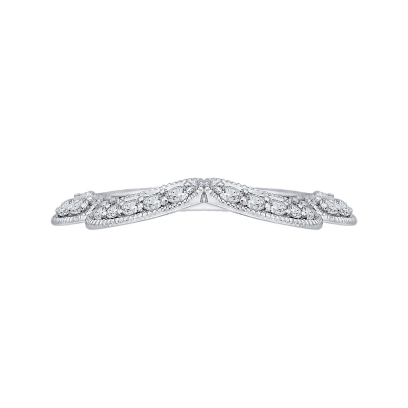 Round Diamond Wedding Band in 14K White Gold