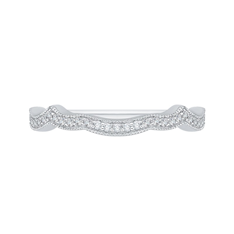 Round Diamond Wedding Band in 14K White Gold