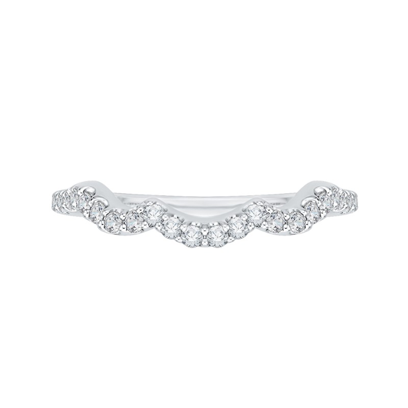 Round Diamond Wedding Band in 14K White Gold