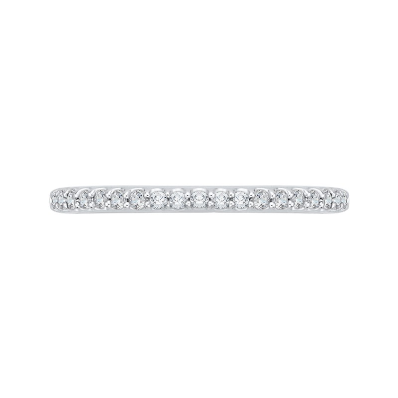 Round Diamond Half-Eternity Wedding Band in 14K White Gold