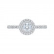 Round Diamond Double Halo Engagement Ring in 14K Two Tone Gold