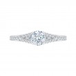 Split Shank Round Diamond Engagement Ring in 14K White Gold