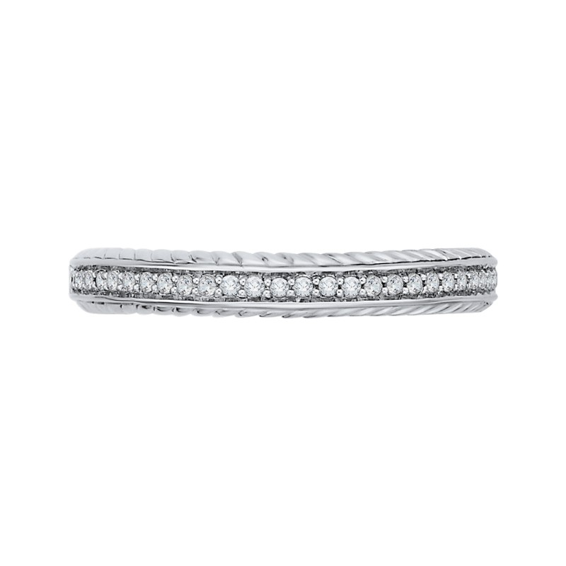 Round Diamond Wedding Band in 14K White Gold