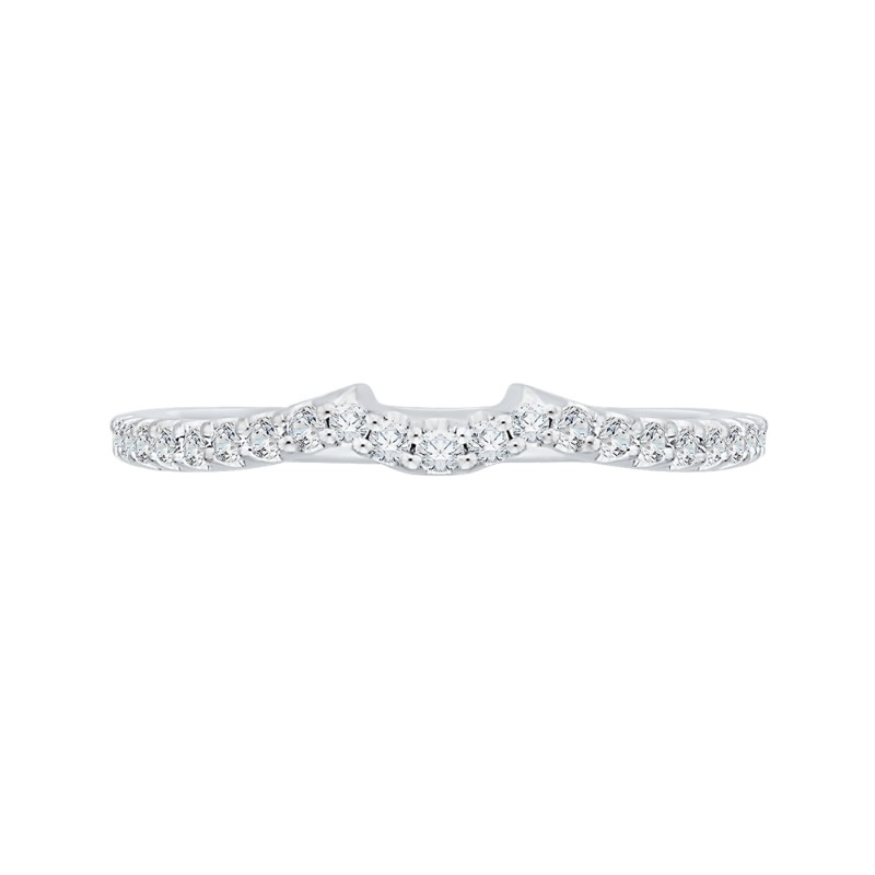 Round Diamond Half-Eternity Wedding Band in 14K White Gold