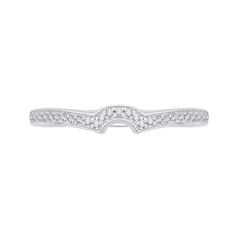 Round Diamond Half-Eternity Wedding Band in 14K White Gold