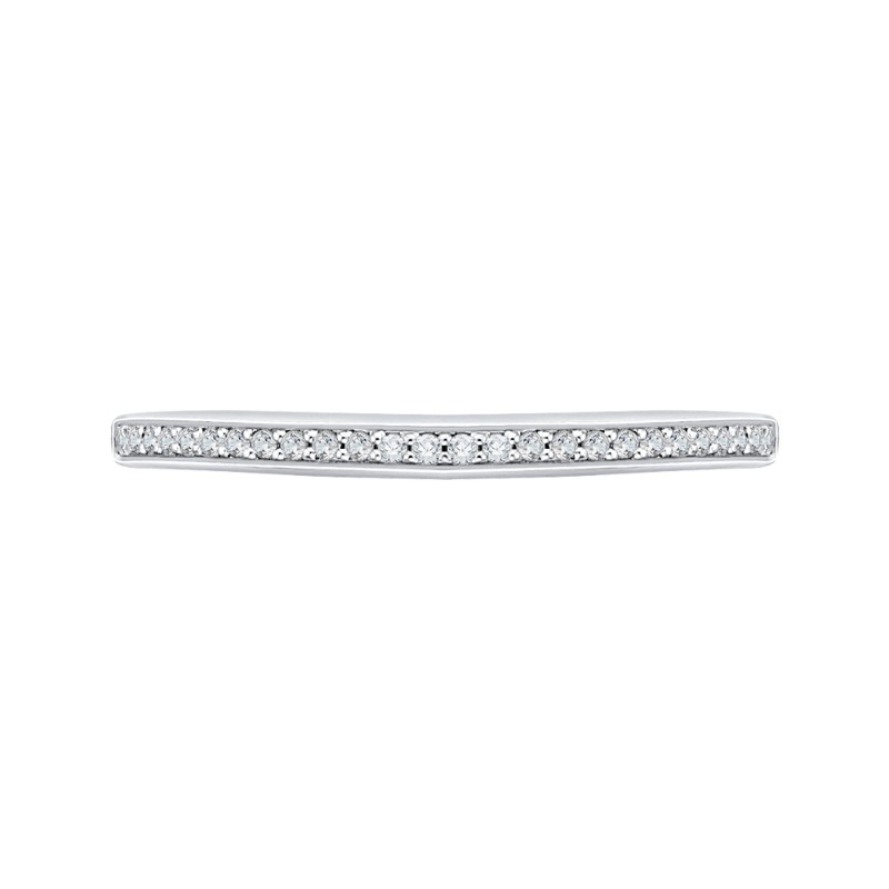 Round Diamond Half-Eternity Wedding Band in 14K White Gold