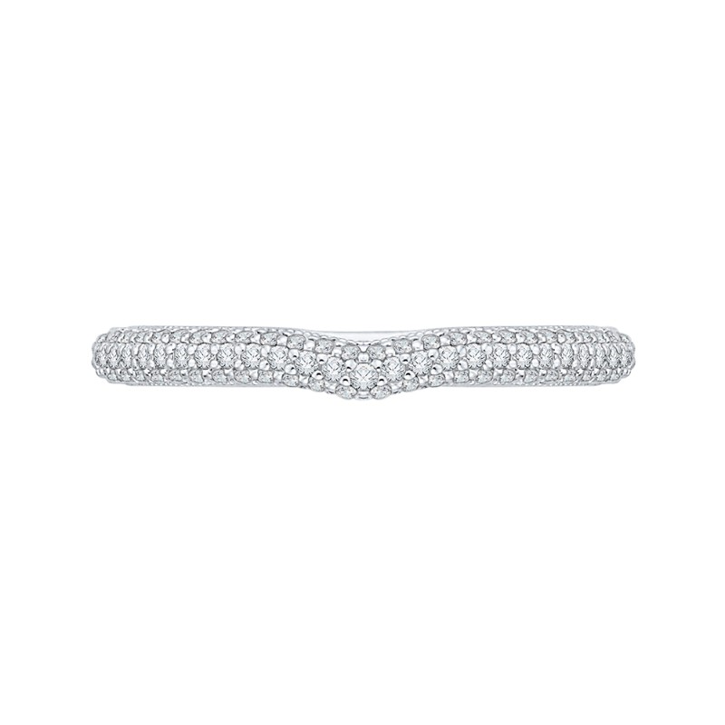 Round Diamond Wedding Band in 14K White Gold