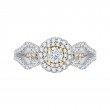 Round Diamond Double Halo Engagement Ring in 14K Two Tone Gold