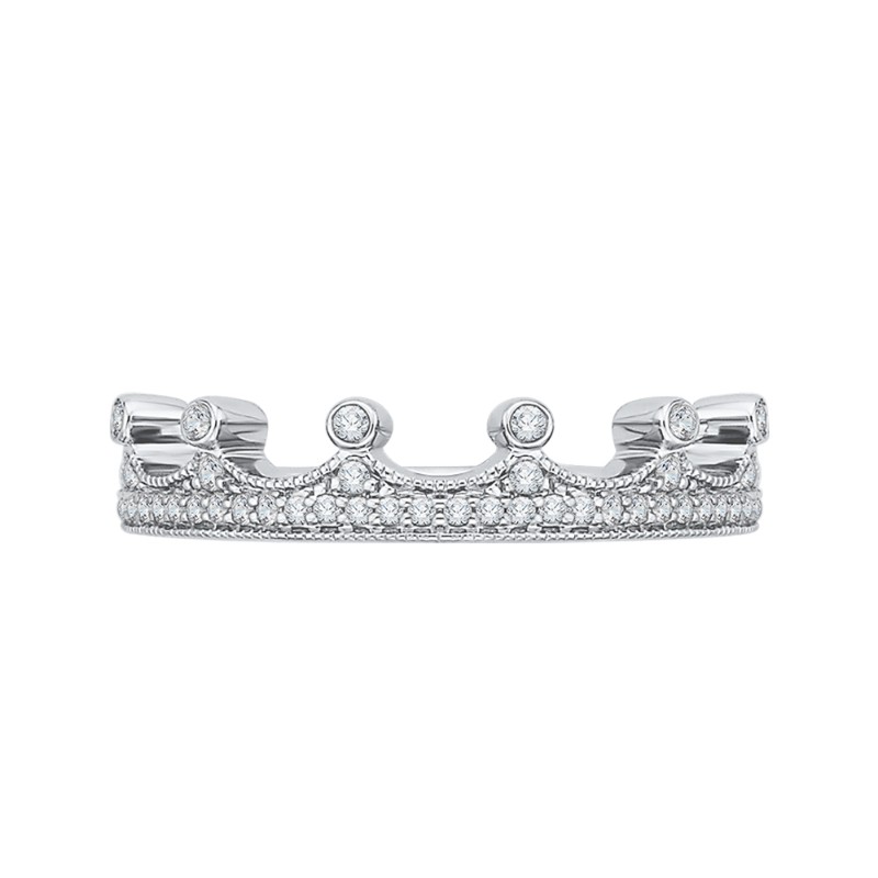 Round Diamond Wedding Band in 14K White Gold