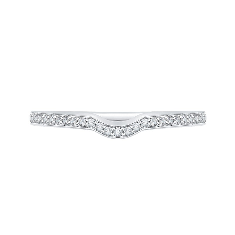 Round Diamond Wedding Band in 14K White Gold