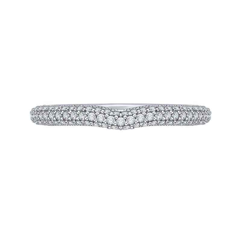 Round Diamond Wedding Band in 14K White Gold