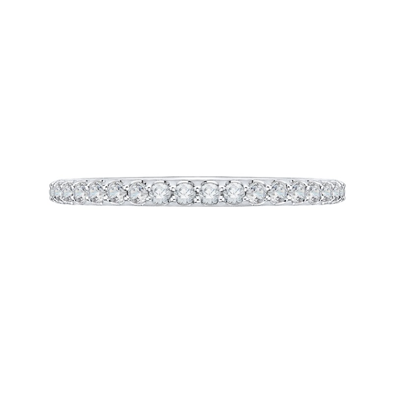 Round Diamond Wedding Band in 14K White Gold