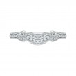 Round Diamond Half-Eternity Wedding Band in 14K White Gold