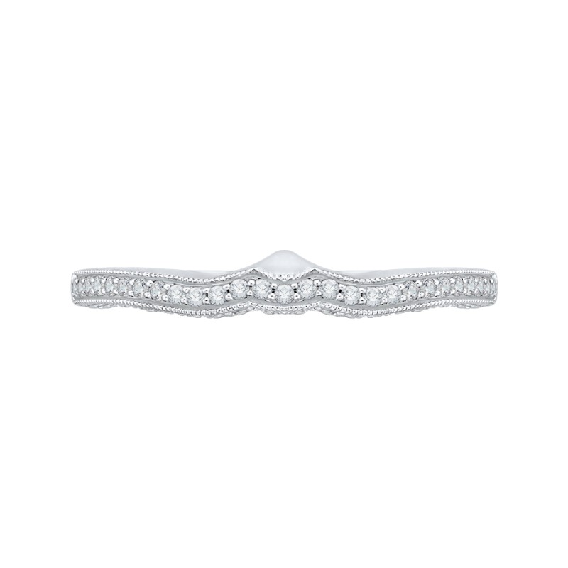Round Diamond Half-Eternity Wedding Band in 14K White Gold