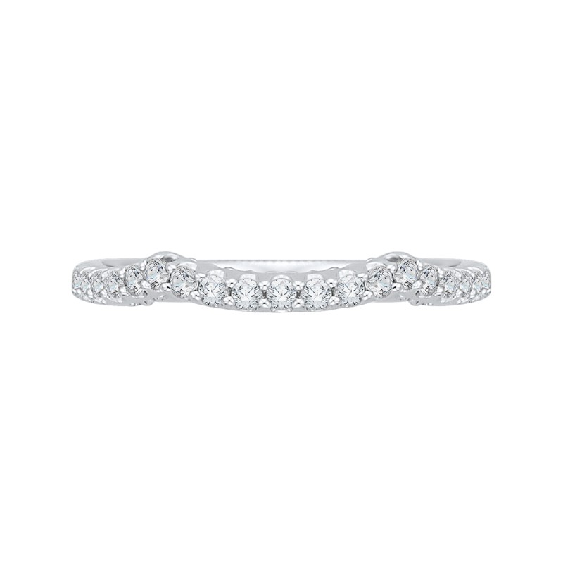 Round Diamond Half-Eternity Wedding Band in 14K White Gold